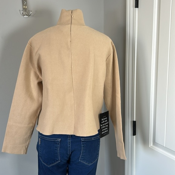 TUCKERNUCK Knit Kimberly Sweater Camel High Neckline Drop Shoulder Sz S NEW - Picture 6 of 13